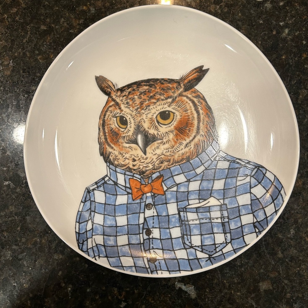Rachel Kozlowski + West Elm Dapper Animal Plate - Owl